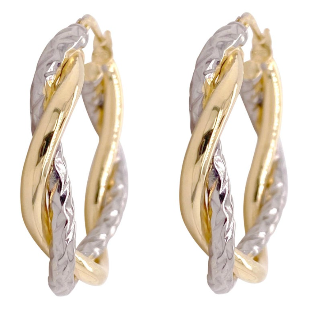 Mixed Metal Twist Hoop Earrings Five Star Jewelry Brokers