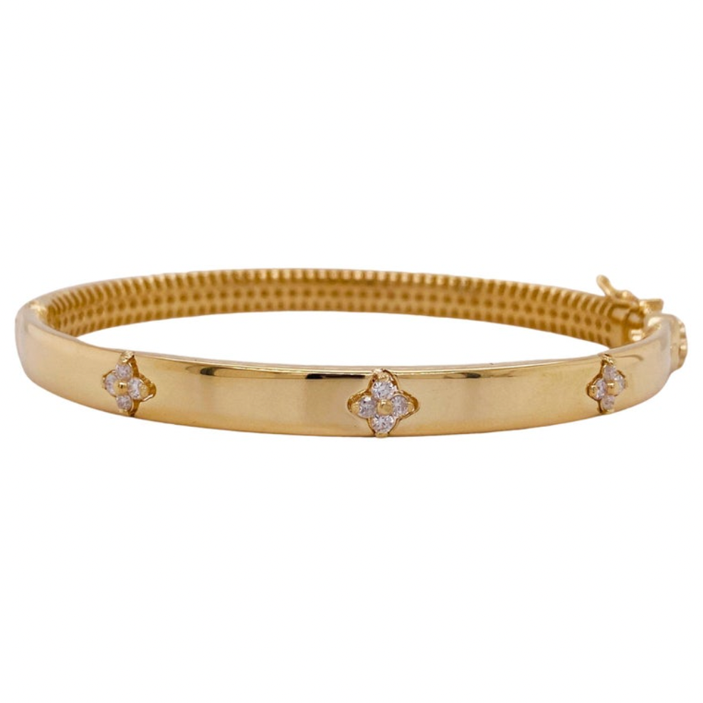 Diamond clover bracelet deals
