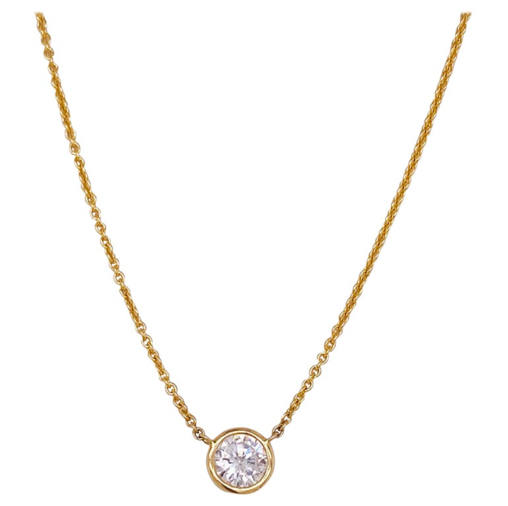 Half carat hot sale solitaire diamond necklace