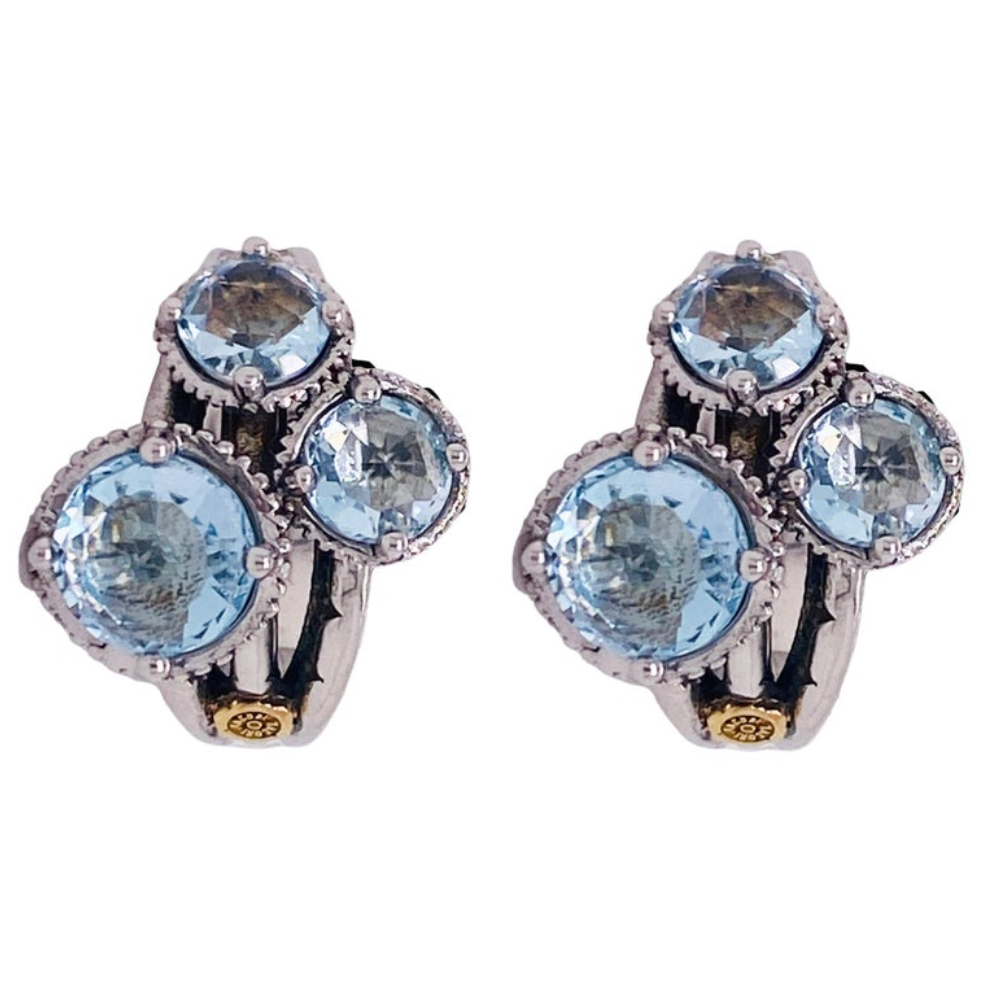 Tacori Triple Sky Blue Topaz Hoops