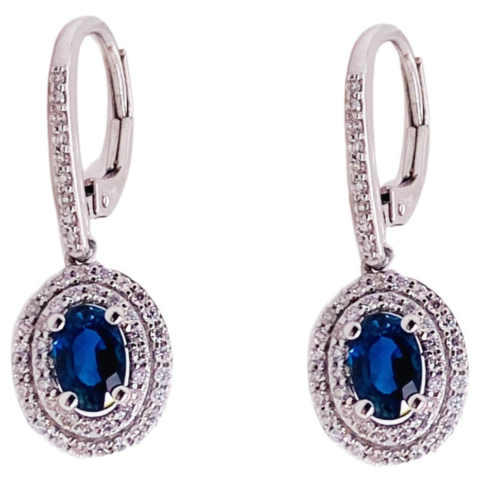 Royal blue diamond earrings Clearance