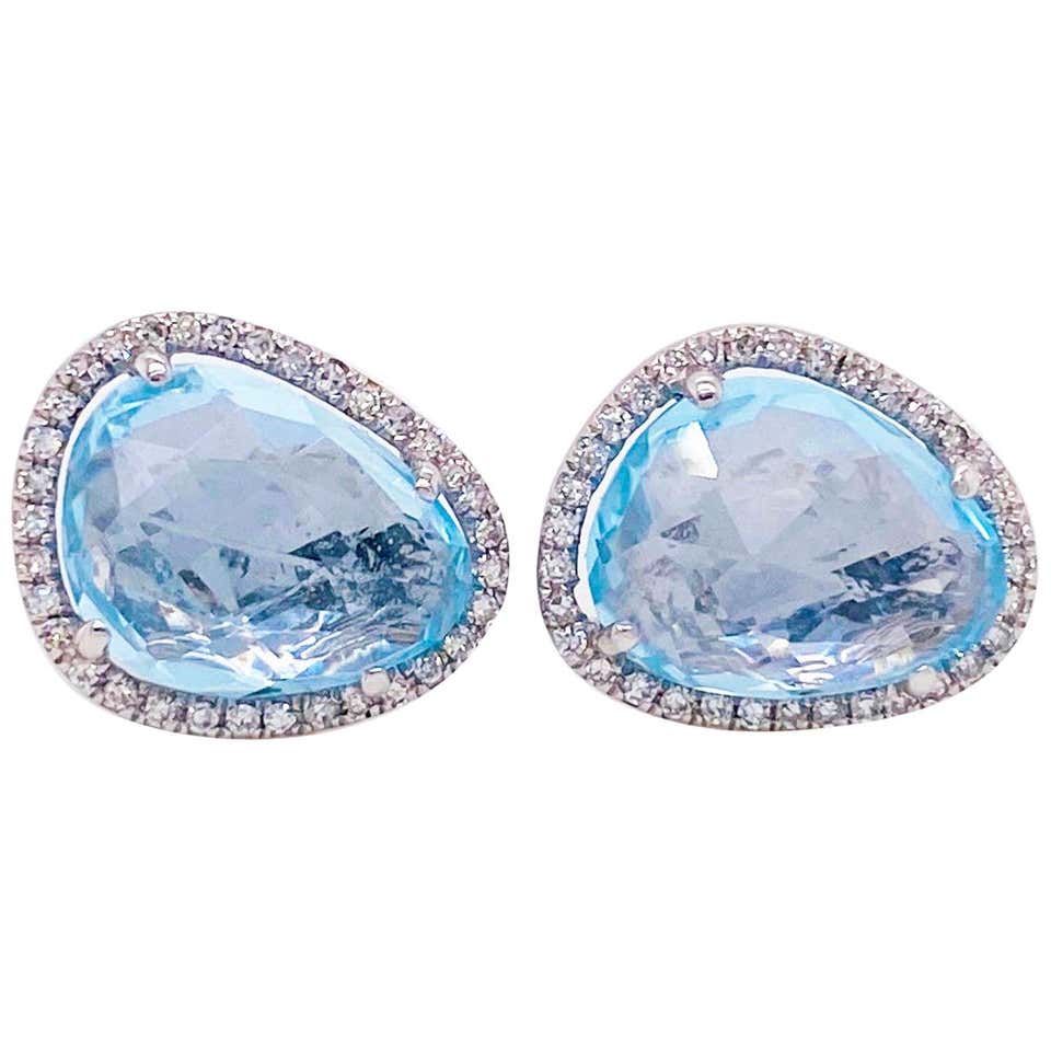 Blue on sale halo earrings