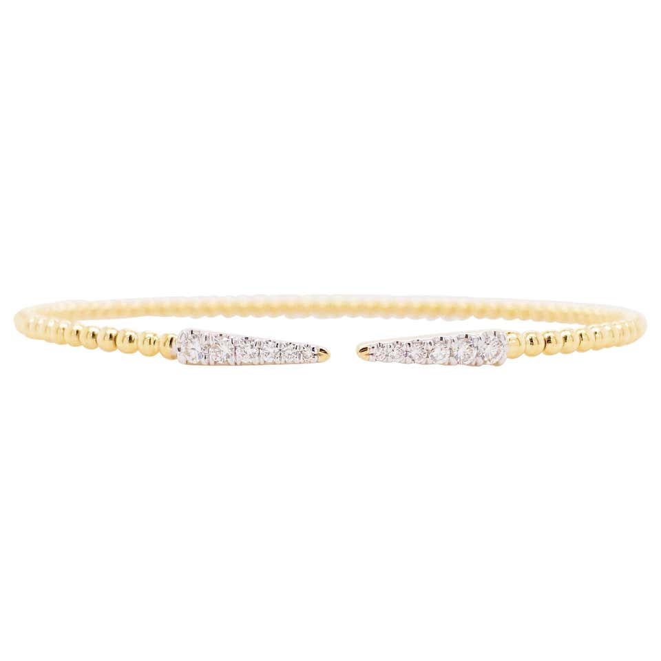 Diamond Spiked Bracelet in Yellow/White Gold