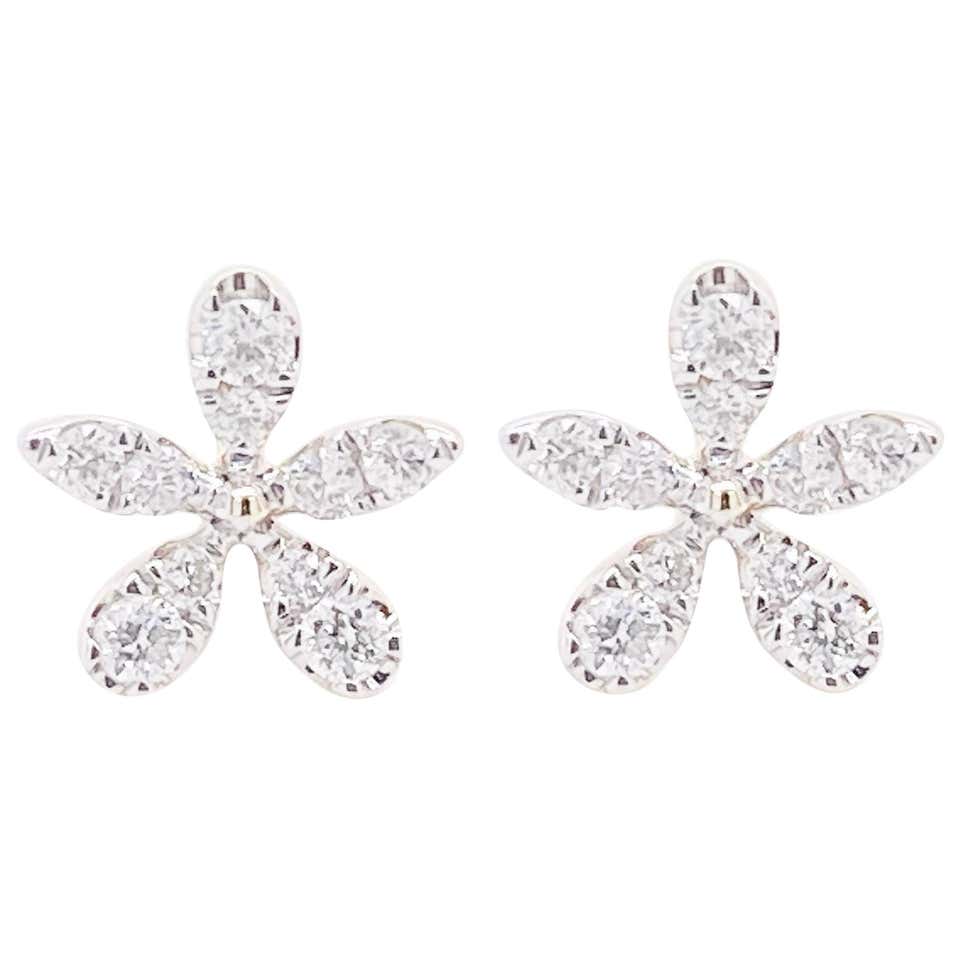 Diamond Flower Stud Earrings – Five Star Jewelry Brokers