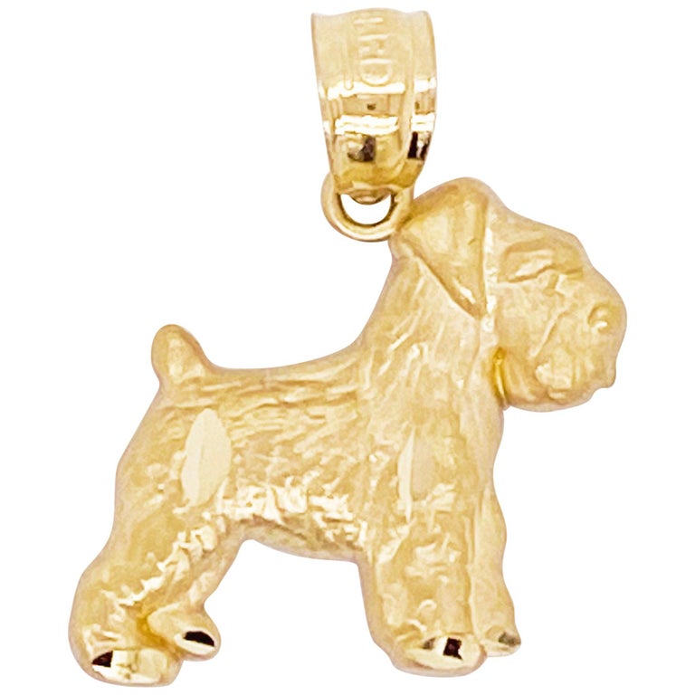 Gold schnauzer cheap pendant