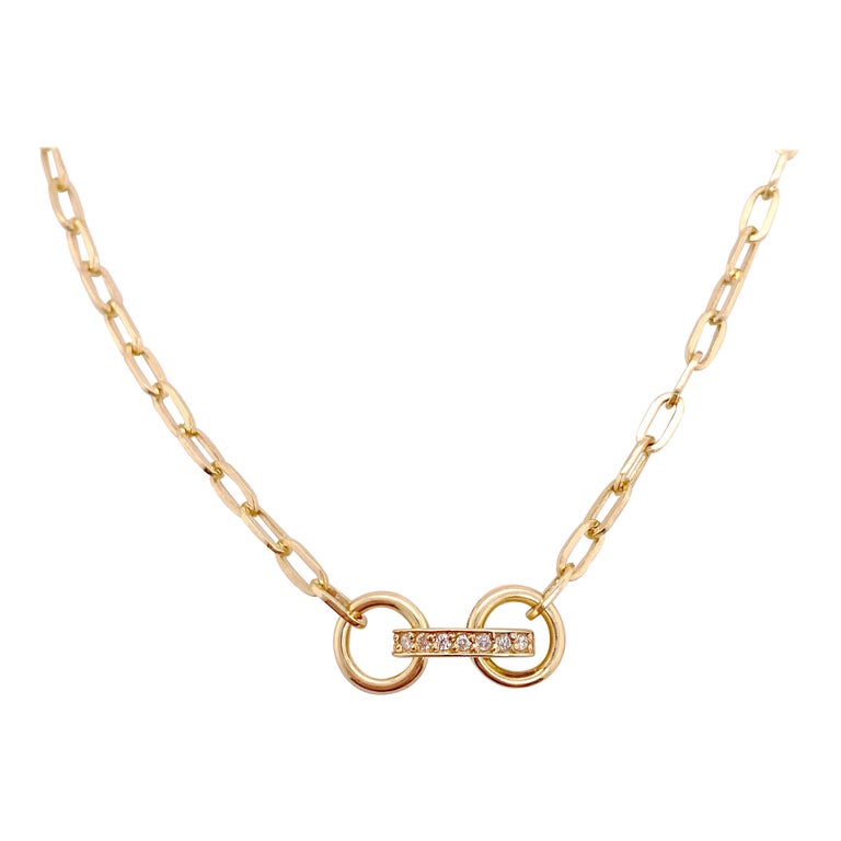 Pave diamond clasp necklace Clearance