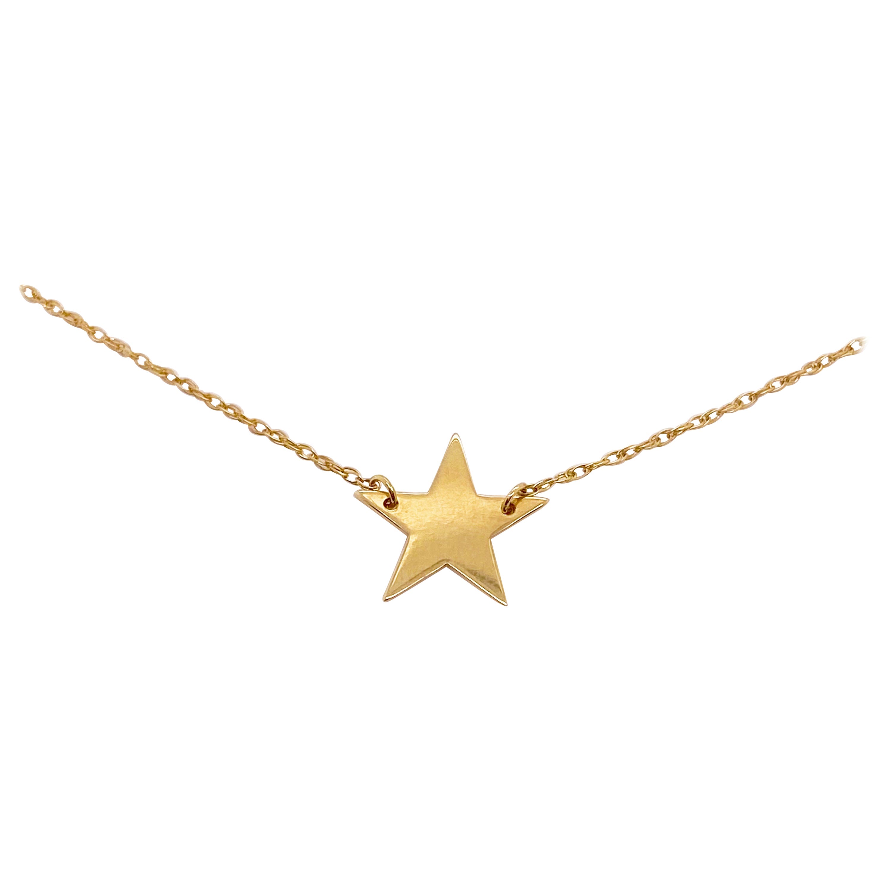 Gold Star Pendant Necklace, Minimalist Star Necklace, Rope Chain – Five  Star Jewelry Brokers