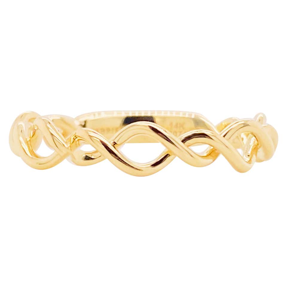 14k Yellow Gold Twist Rings Bracelet