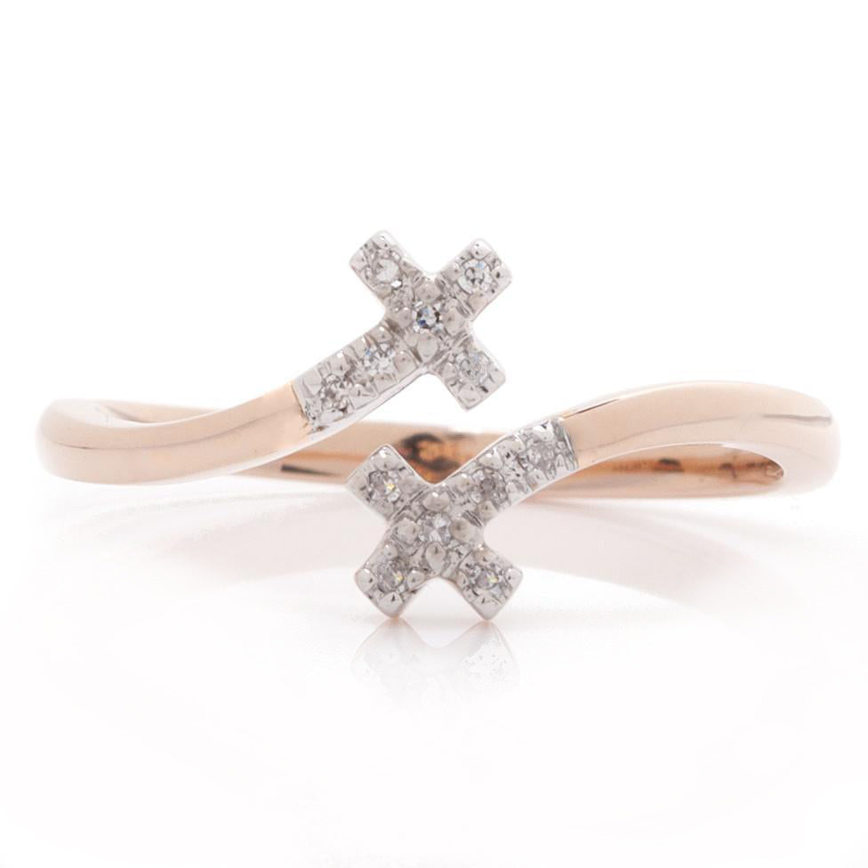 Diamond Cross Bypass Ring in 14k Gold Five Star Jewelry