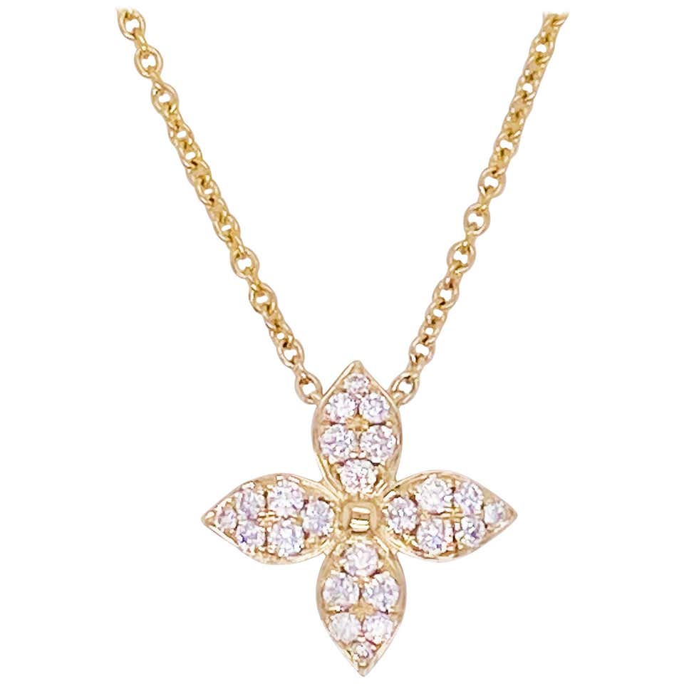 diamond louis vuitton necklace flower
