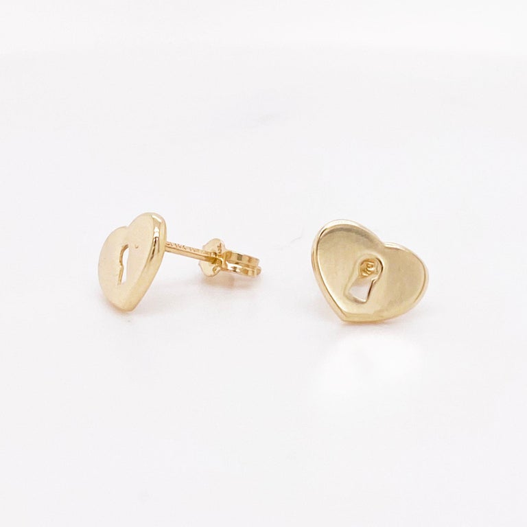 Key to My Heart Love Lock Stud Earrings