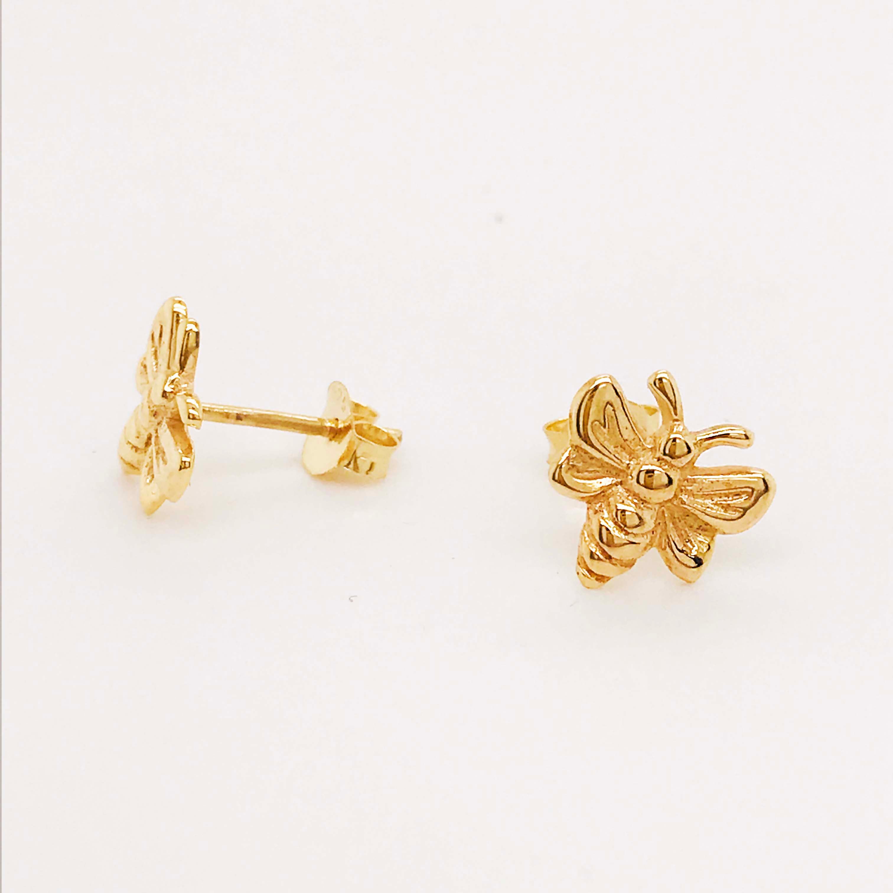 Gold Bee Earring Studs – Five Star Jewelry Brokers