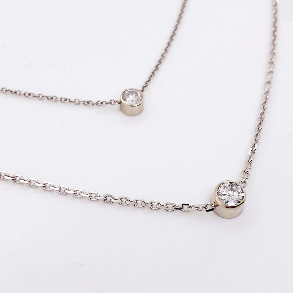 Diamond solitaire bezel necklace 