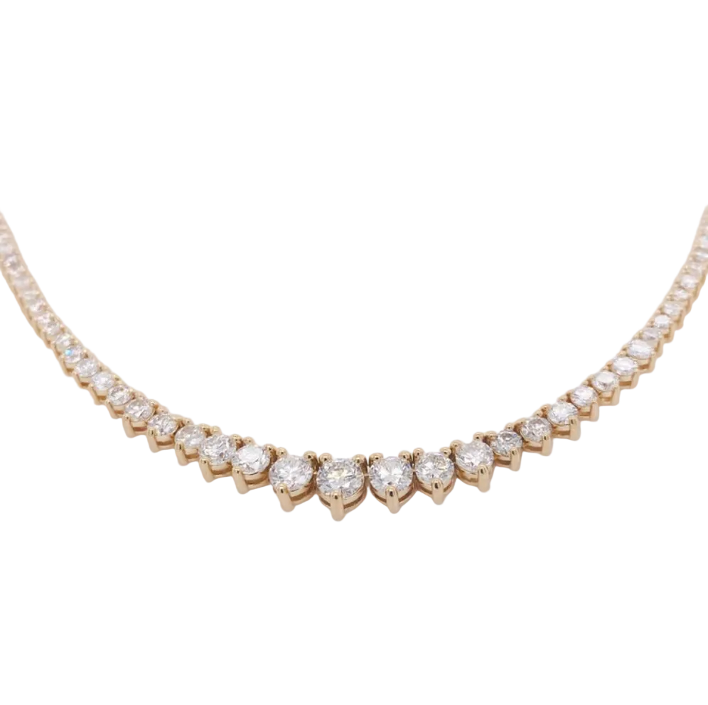 【美品】4℃ ネックレス K10YG/Diamond Necklace 14k 4.75 Carat Diamond Riviera Tennis Necklace – Five Star Jewelry