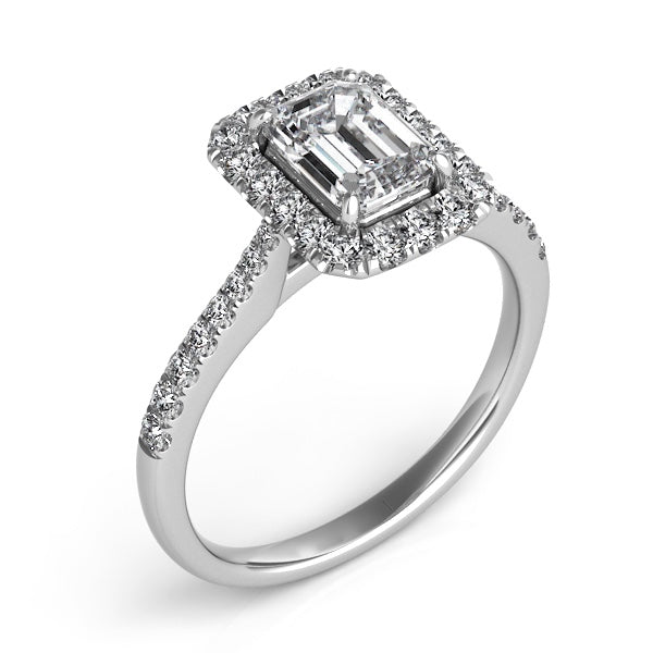 Star Diamond Halo Engagement Ring