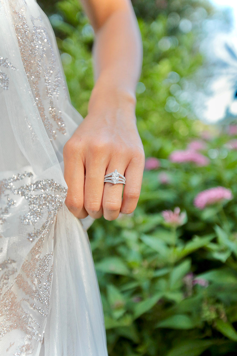 174. BLUSHING BRIDE FLOWER DIAMOND ENGAGEMENT RING | : Cape Diamonds