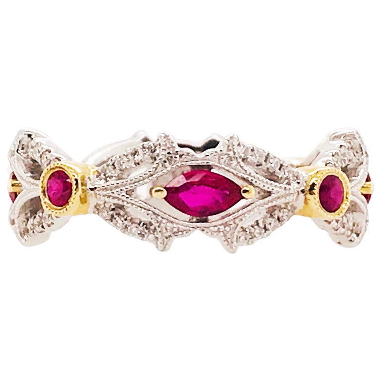 "Amour Rouge" Two-toned ruby and diamond ring