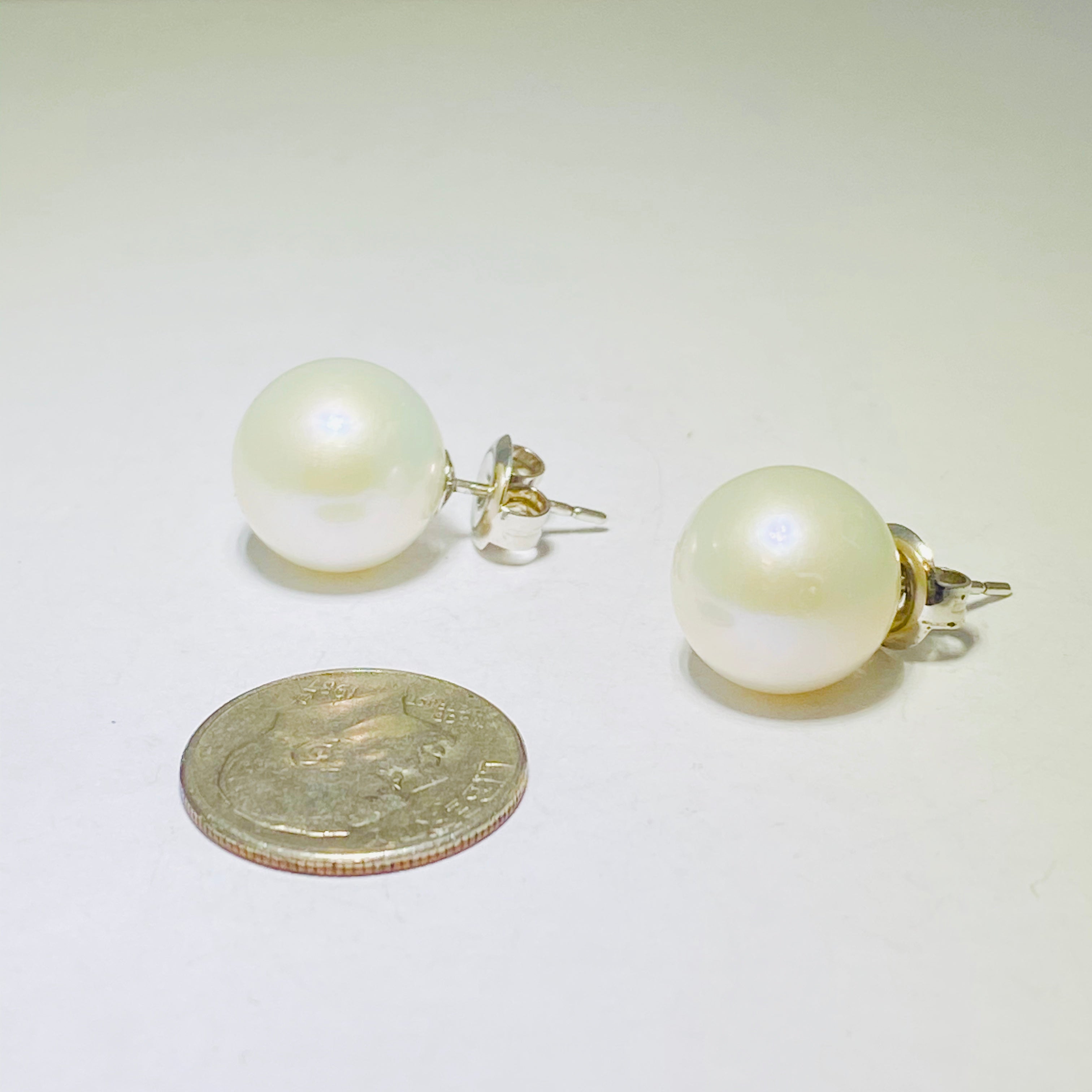 14K Victorian Emerald Seed Pearl Cluster Stud Earrings Yellow Gold - Ruby  Lane