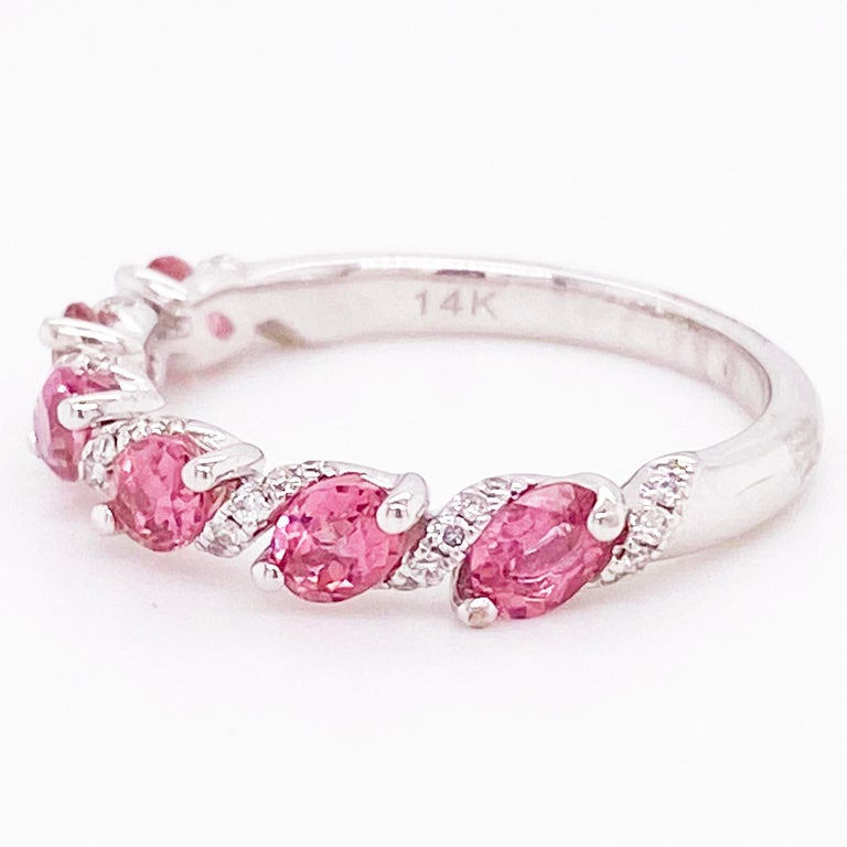 Pink tourmaline shop stackable ring