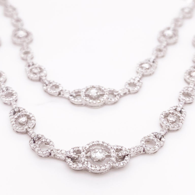 15 Carat Diamond Graduated Tennis Necklace