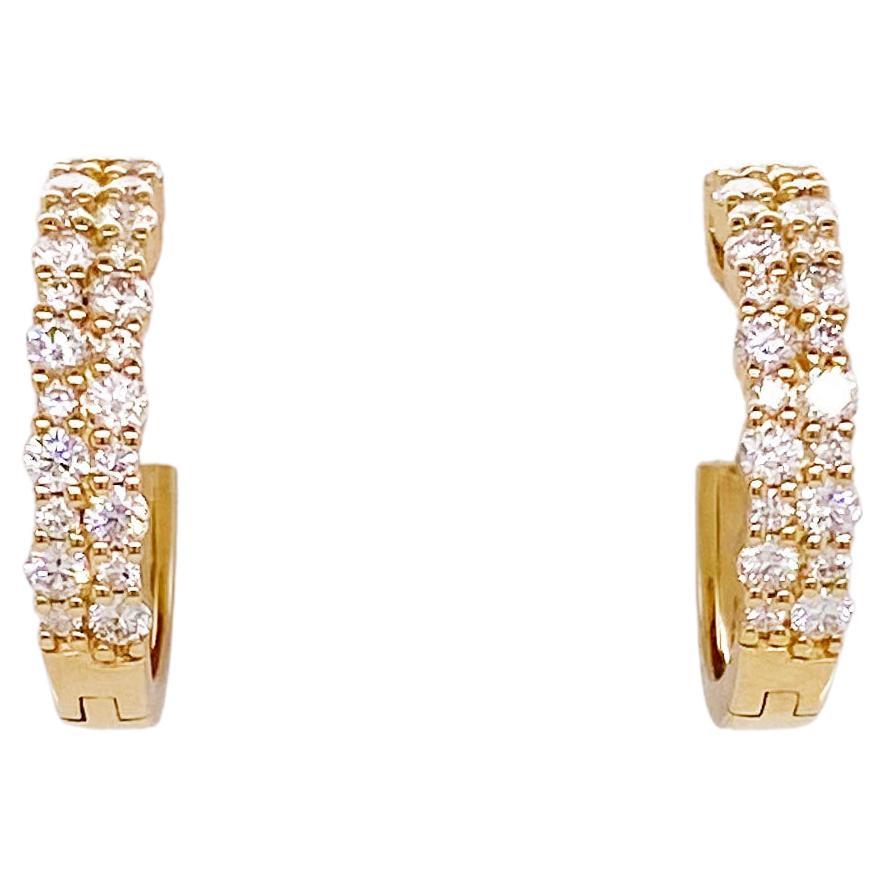 yellow gold Diamond huggie earrings 